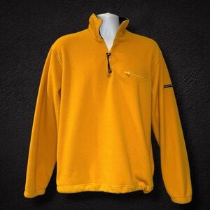 IZOD PerformX Quarter Zip Fleece Pullover Yellow Men’s Size Medium